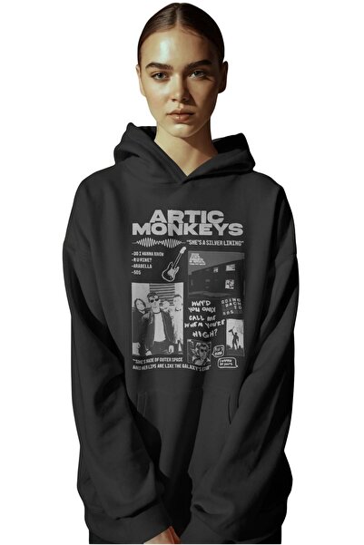 SEVBANO Hanorac premium oversize unisex cu imprimeu frontal Arctic Monkeys Mu...
