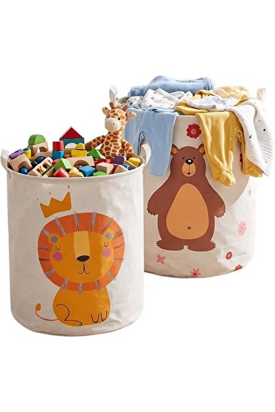 Maxmana Secret 2Pcs Foldable Laundry Basket Bag with Handles 80L Large Round ...