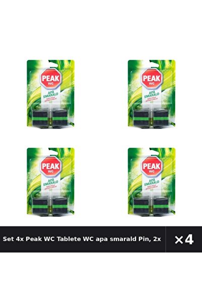 Peak WC Set 4x Tablete WC apa smarald Pin, 2x50g