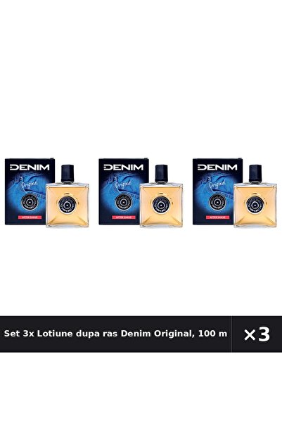 Denim Set 3x Lotiune dupa ras Original, 100 ml