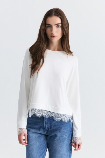 Antioch Lace Detail Knit Sweater