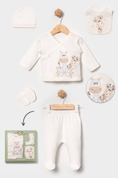 NEU KIDS 100% Cotton Bigger 5-Piece Hospital Discharge Newborn Set