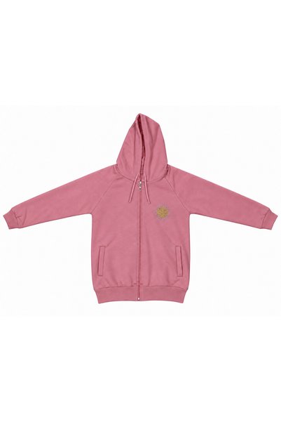 Bi Cool 39910-26 Girl's Zippered Hooded Sweatshirt with Silver Stone Detail, Ages 13-16