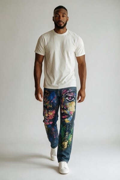 Urban Collection Pantaloni din denim imprimați Urbancollection