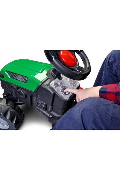 Pilsan Yayınları TRACTOR PENTRU COPII CU REMORCĂ ȘI ACȚIONARE CU PEDALE VERDE