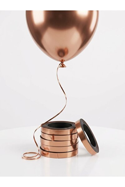 Rose Gold Balon İpi Rafya Metalik Balon Bağlama İpi Süsleme İpi 50 Metre