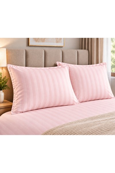 HOME AURAA Cotton Ease Pillow case Set of 2 pcs - 50×75 cm – Blush I 100% Premium Cotton I 250 Thread Count.
