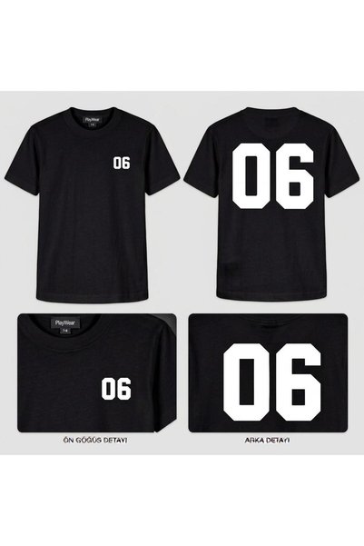 playwear تي شيرت أنقرة 06 مطبوع 100% قطن برقبة دائرية