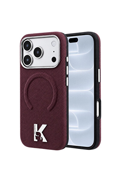 Karl Lagerfeld Husă MagSafe pentru Apple iPhone 18 Pro / 17 Pro, Inel textura...