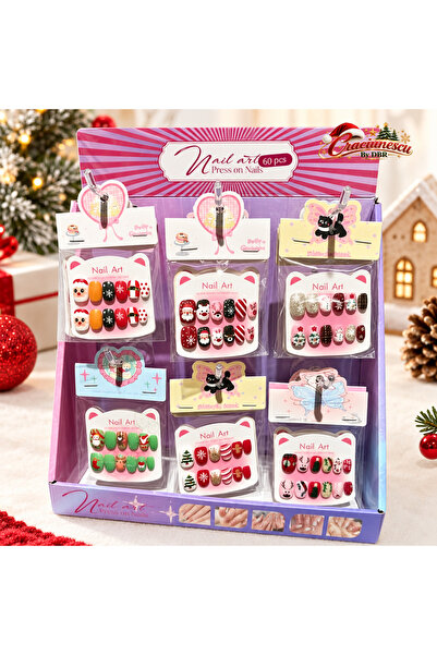 Craciunescu By DBR Unghii False, Set 12 Piese, Modele Festive de Craciun -