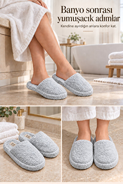 Behtah Kundura Women's After-Bath Home Slippers with Lamb Feather Texture, Li...