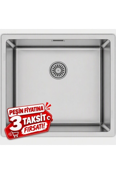 40x50 kare evye paslanmaz krom eviye derinlik 20 cm