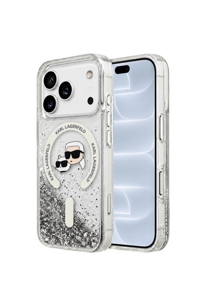 Karl Lagerfeld Θήκη MagSafe για Apple iPhone 18 Pro / 17 Pro, με υγρό γκλίτερ...