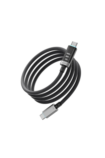 Cuktech Cablu Date si Incarcare USB-C - USB-C CTC620P Display, 240W, 2m, Negr...