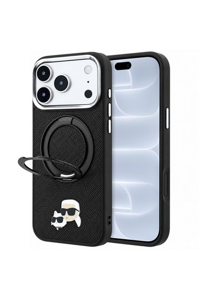 Karl Lagerfeld Husa MagSafe pentru Apple iPhone 18 Pro / 17 Pro, Ring Stand 3...