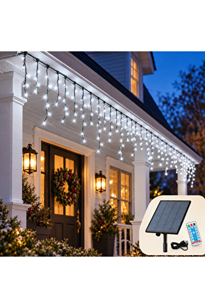 Welora Instalatie de Craciun solara tip turturi/franjuri, Lungime 12m - 320 L...