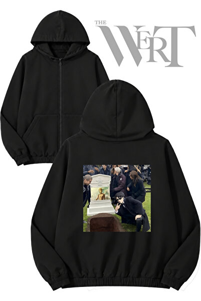 THEWERT Attack on Titan Kills Zeke Back Printed Zippered Hooded Black Cardiga...