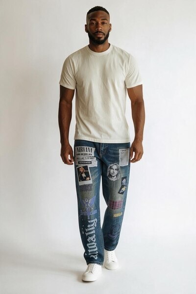Urban Collection Pantaloni din denim imprimați Urbancollection
