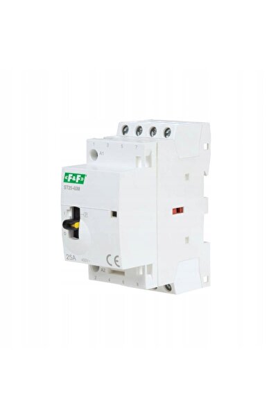 F&F DİZAYN Contactor modular cu control manual, montaj pe șină DIN, 25A, 4 co...