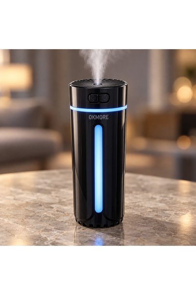 Coverzone Şarjlı Ultrasonik Hava Nemlendirici 300 ml, Yıldız Projeksiyonlu Renkli LED Gece Işığı, USB Şarjlı Taşınabilir Soğuk Buhar Makinesi, Ev Ofis ve Araç İçin, LA-0648