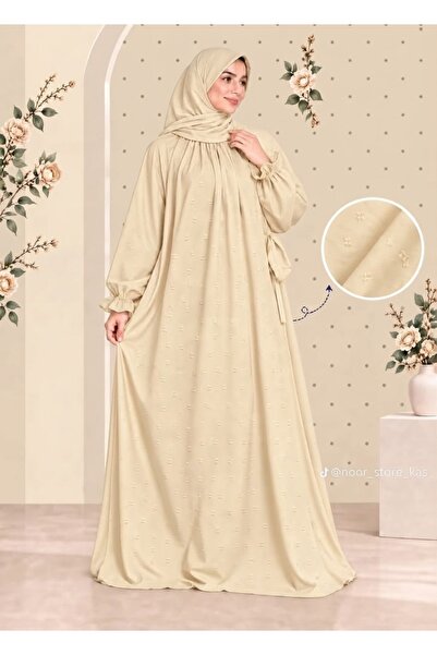 Generic Brand Elegant and Modest Polka Dot Abaya with Hijab