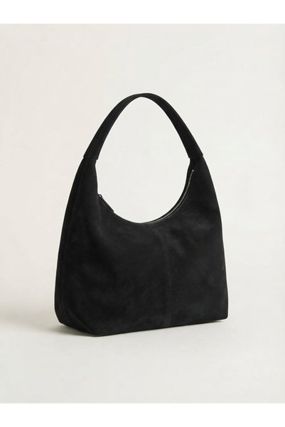 Satuna Large Size Lined Suede Hobo Bag |   Daily Women's Bag 42X27 cm
