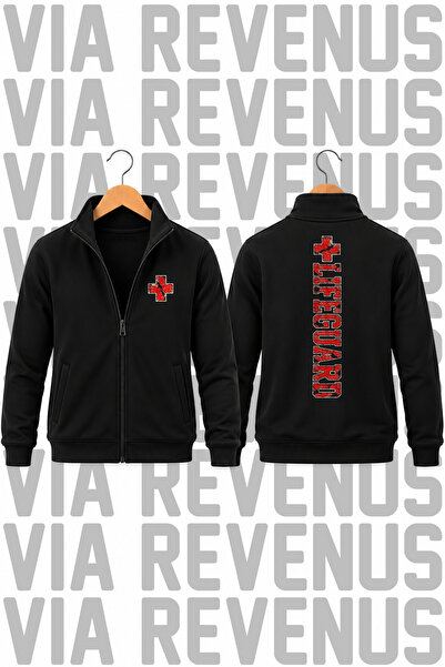 Vordevia Φούτερ με στάμπα Lifeguard/Cankurtaran, unisex, με φερμουάρ και όρθι...