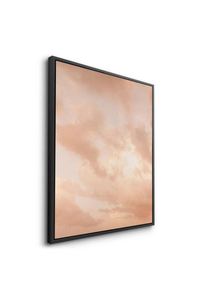 Jasmine Art Minimalist Pastel Peach Cloud Nature Wall Art | Portrait Framed Canvas Print | Luxury Modern Botanical Decor for Living Room