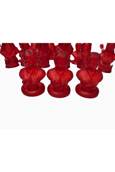 OEM Set piese sah Lord Of The Rings, de colectie, 6-9cm,rosu translucid, J.R.R. Tolkien,16 buc