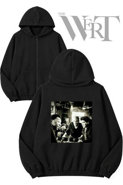 THEWERT Zidane Pele Maradonna Maradona Back Printed Zippered Hooded Black Car...
