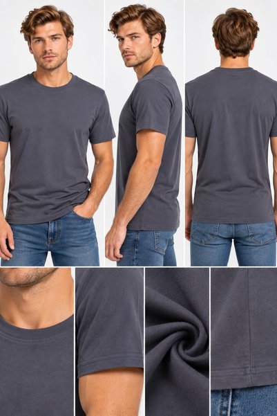 Machi Men's Regular Tshirt T-Shirt Full Size White Smoked Gray Khaki Red Blac...
