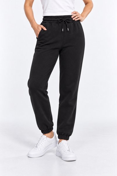 ODİN ATLAS Women's Black Sweatpants Soft 3-Thread Elastic Cuffs