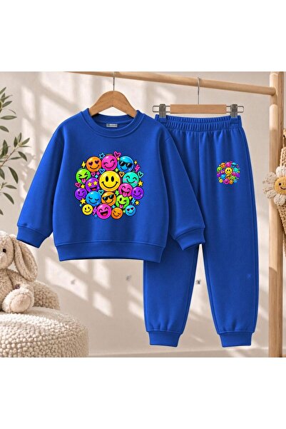 playwear Hanorac de echipă cu imprimeu emoji pentru fete și băieți, cu guler ...
