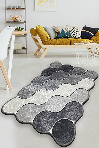Asi Home Covor Circle - Gri 959CHL2306, 200x290 cm, 100% Poliester, Fir 10 mm...