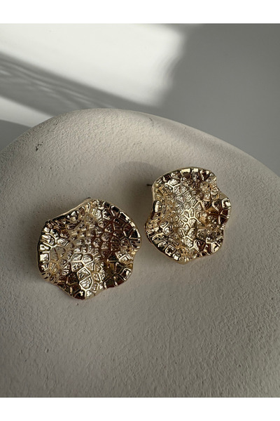 BHR AKSESUAR Gold Color Circle Earrings (2.9 cm)