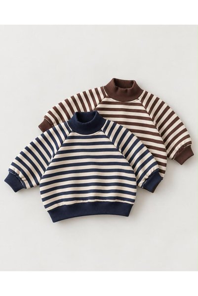 bohemiankids baby wear Bohem Kahve Çizgili Kazak