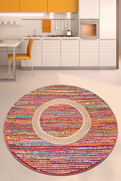 Asi Home Covor Rotund Colored Jute 287CHL1967, Ø100 cm, 100% Poliester, Fir 1...