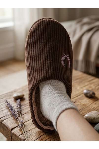 VANONE Unisex Lightweight Comfortable Furry Orthopedic Ribbed Winter Home Slippers