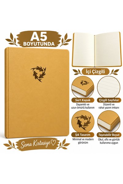 TOMBİ-X A5 Çizgili Not Defteri Sert Kapaklı Desenli Günlük Defter soft desenler