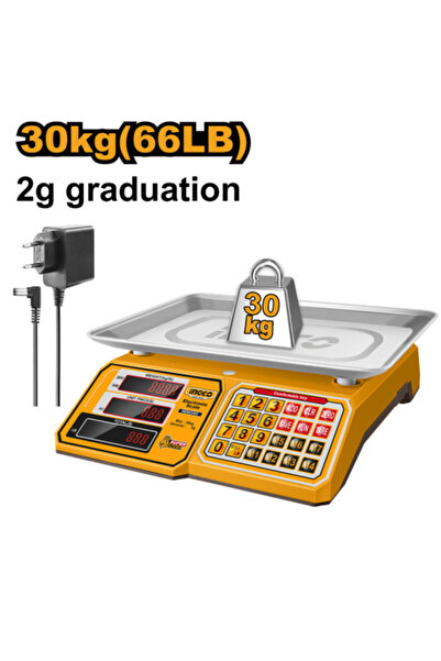 Ingco Accurate Digital 30kg Weighing Indicator Weighing Scale for Goods Weigh...