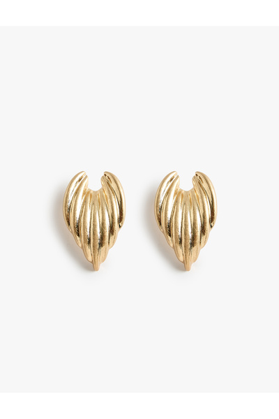 Koton Textured Leaf Earrings
