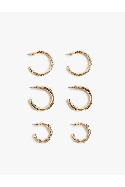 Koton Set of 3 Twist Hoop Earrings