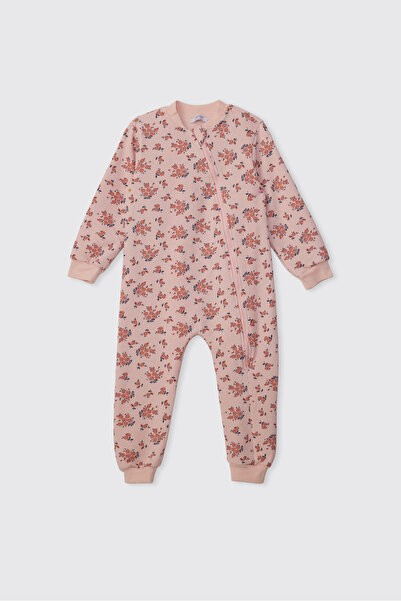 Panço Baby Girl Floral Patterned Salmon Sleeping Bag