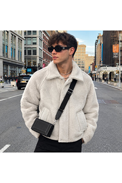 town walker Erkek Regular Fit Peluş Dokulu Kaşe Kışlık Mont