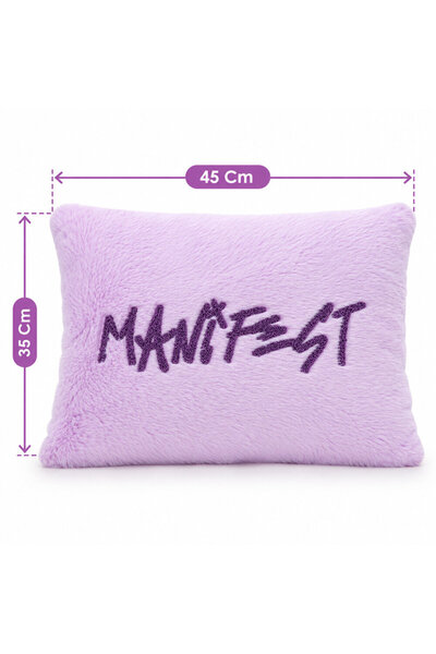 MANİFEST Lila Peluş Yastık 35×45 Cm