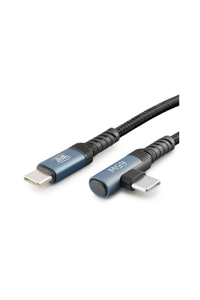 DIGERUI M59 65W L Tipi (90 Derece) Type-C to Type-C Örgülü Hızlı Şarj ve Data...