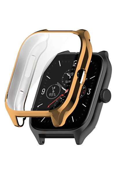XGSM Carcasă 2 în 1 cu protecție pentru ecran pentru Amazfit GTS 4, Auriu