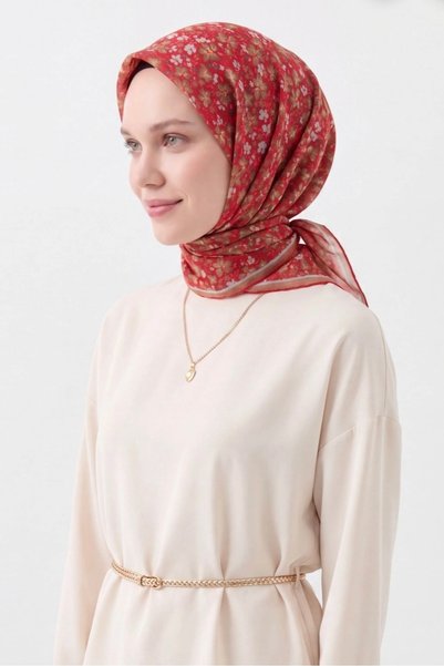 Silk Home Eșarfă mini din bumbac moale cu model floral