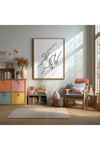 KEYFHOME Poster de pictură pe MDF cu desen de mână pentru mamă și bebeluș, ca...