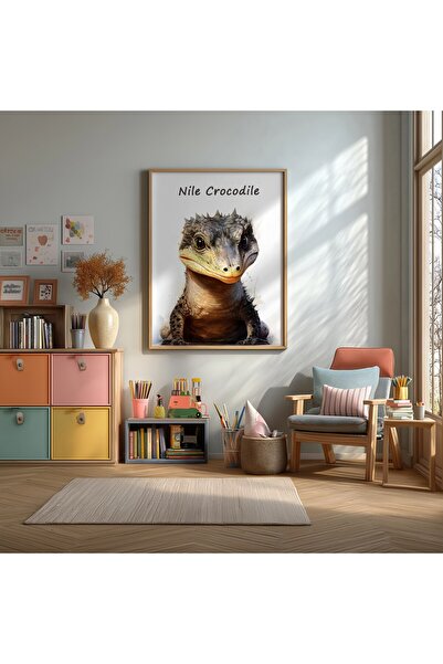 KEYFHOME Poster sa slikom nile krokodila u okviru od MDF-a, dekoracija zidova...